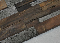 Couleur mélangée de plancher en bois naturel de mosaïque, panneaux de mur en bois modulaires de vieux bateau