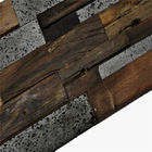 Couleur mélangée de plancher en bois naturel de mosaïque, panneaux de mur en bois modulaires de vieux bateau