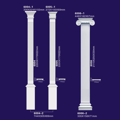 Colonnes européennes légères de polyuréthane/piliers romains pour le mur/plafond
