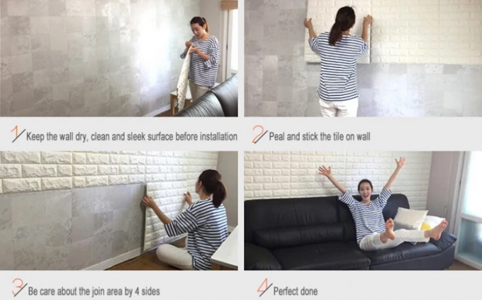 Panneaux de mur de briques auto-adhésifs de mousse du pe 3d/panneau de revêtement mural/mur intérieur
