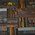 Mur en bois intérieur de grain lambrissant la mosaïque en bois de vieux bateau avec la conception de pierre de culture